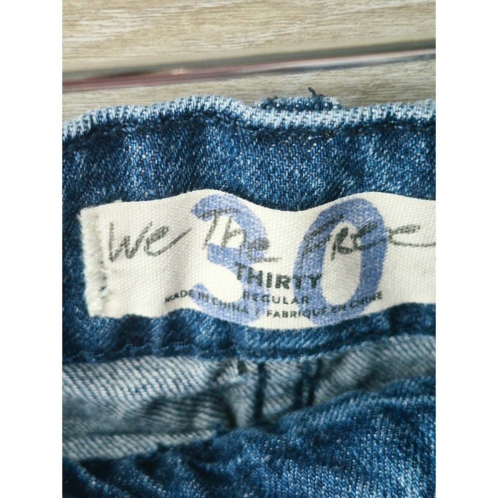 We The Free Denim Mini Skirt Women 30 Blue Excellent Belted Pleated - Picture 2 of 6